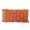 Basket Knit Cotton Pillow Cover  Auburn 12X20  Inches