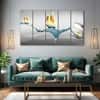 The Castle Decor Abstract Wall Painting Wooden Framed 27x48 Inch for Living Room (Style 7)