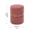 Doe Buck Gracy Velvet Round Ottoman in Pink Colour with Gold Band