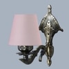 Devansh Metal Electric Wall Light in Antique Gold Colour with Grey Shade Count of 1 Light