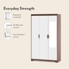 Miller 3 Door Wardrobe With Mirror and Lock in Two Tone Finish