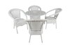 Griffith Wicker Table And Chair Set In  White And Black Dual Tone Finish