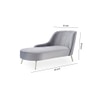 Henz Velvet Chaise Launger in Grey Colour