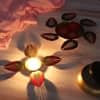 Leaves Urli And Dia Set Of 2 In Red And Gold Colour