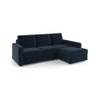 Apollo Sofa (Colour : Sea Port Blue Velvet, Cushion : Soft, Back Type : Regular, Seating Capacity : Right Aligned 2 Seater + Right Aligned Chaise)