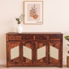 Sheesham Wood 4 Door 4 Drawer Sideboard in Honey Oak Finish