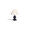 Vicente Off White Fabric Shade Table Lamp with Black Iron Base