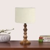 Devansh White Jute Table Lamp With  Wood Natural Base (7X7X15.5 Inches)-10