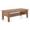 Malabar Rectangular Solid Wood Coffee Table In Amber Walnut Finish