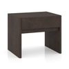Basal Solid Wood Bedside Table In Dark Chestnut Finish