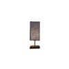 Emma Blue Jute table lamp with Square Brown Wood Base