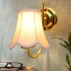 Devansh Gold Wall Mounted Lamp With Off-White Cotton Shade