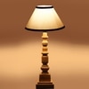 Devansh Multicolor Cotton Table Lamp With  Wood Natural Base (10X10X21 Inches)-33