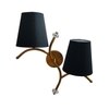 Devansh Metal Electric Wall Light in Gold Colour with Black Shade Count of 2 Lights