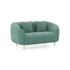 Amora 2 Seater Fabric Sofa In Dusty Turquoise Velvet Colour