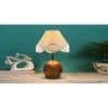 Vintage cotton off-white with Natural Wood Table Lamp
