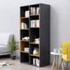 Hexa Engineered Wood Bookshelf Multipurpose Storage Rack in Slate Grey and Giant Wood Colour