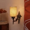 Devansh Metal Electric Wall Light in Antique Gold Colour with White Shade Count of 1 Light