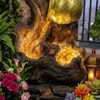 Brown Gold Natural Driftwood And Earthen Pot Water Fountain