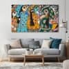 The Castle Decor Madhubani Mithila Wall Art Set of 5 27x48 Inch