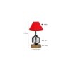 Dahlia Red cotton Table lamp with Wood & Iron Base