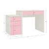 Eskada Kids Study Desk cum Printer Table with 4 Drawers in English Pink Colour