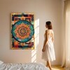 Abstract Geometric Mandala Canvas Wall Art 22 x 34 Inch
