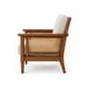 Pisces Solid Wood Cane Accent Sofa Chair in Teak Finish