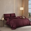 Stoa Paris Sateen Quilted King Size Bed Cover with 2 Pillow Covers (100 x 108) lted King Velvet Wine