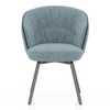 Calix Swivel Metal Dining Chair Set of 2 in Powder Blue Fabric