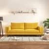 Nolan 3 Seater Fabric Sofa in Alphonso Yellow Colour