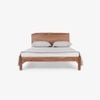 Yoho Solid Wood King Non Storage Bed in Brown Colour