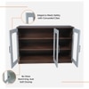 Viona Engineered Wood Display Bar Unit Columbian Walnut Frosty White