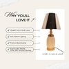 ELARE Glass Table LED Lamp Royal Brass Antique Finish Diamond Cut Glass Warm White Lampshade