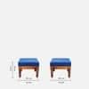 Nilaya Sheesham Wood Nesting Coffee Table Set in Honey Oak Finish with Cushioned Stools