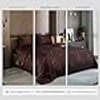 Stoa Paris Satin Comforter King Size with 2 Pillow Covers, 300TC Comforter Set Noir Chocolat