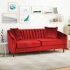 Mid Century Fabric Sofa (Red Velvet)
