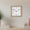 Geometric Layered Square Wooden Wall Clock with Modern Numeric Dial