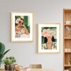 Boho Women Portrait Green and Pink Set of 2 Framed Posters 45x60 cm