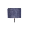 Kaine Blue Natural Fiber Floor Lamp with Black Iron Base