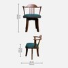 Vanilla Revolving Teak Wood Chair in Teal Blue Colour