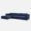 Brezza Sectional Fabric Sofa - Navy Blue