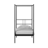 Perryn Four Poster Metal Non Storage Single Bed in Satin Black Finish
