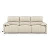 Leeroy Three Seater Leather Recliner Sofa in Oyster White Colour