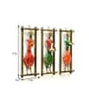 Desert Art Metal Handpainted Lady Musician Wall Hanging Set of 3 in Green Colour