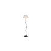 Raina White Natural Fiber Floor Lamp with Black Iron Base