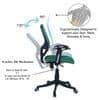 Goolda Low Back Ergonomic Chair in Dark Green Colour
