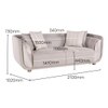 Astoria 2 Seater Fabric Sofa in Sea Salt Grey Colour