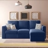 Kowloon Sectional 3 Seater Pull Out Sofa cum Bed In Lapis Blue Colour