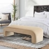 Floran Velvet 2 Seater Ottoman Bench in Cream  Color
